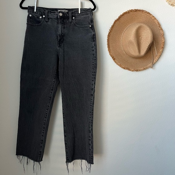 Jeans Madewell Vintage Parfait Pour Petite Taille - Noir Roxstone Délavé Avec Déchirure Au Genou - 28P
